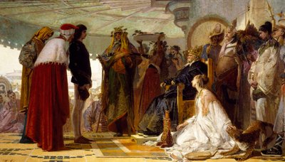 Marco Polo in front of the Great Khan of the Tartars by Tranquillo Cremona