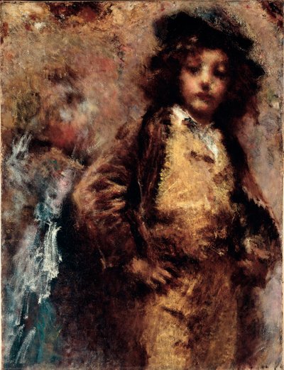Poor but Beautiful Portrait of a Young Man Looking Like a Dandy by Tranquillo Cremona