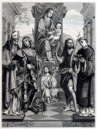 Madonna seated on a Throne Surrounded with Saints, c. 1494-1517 by Trichon