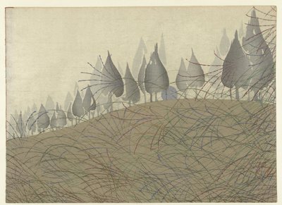 Landscape with Moon by Tsuda Seifû