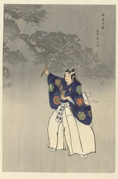 Actors in the Noh Play Eboshiori by Tsukioka Kogyo