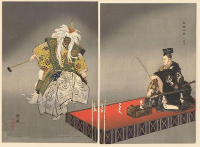 Actors in the Noh Play Kokaji by Tsukioka Kogyo