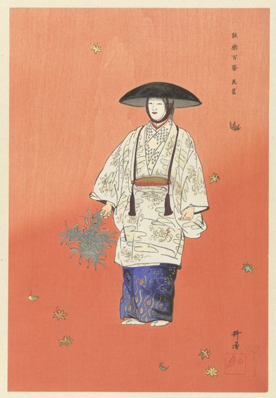 Actor in the No Play Hanagatami by Tsukioka Kogyo