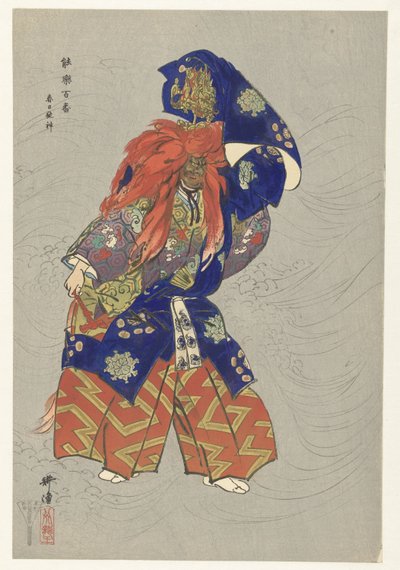 Actor in the Role of the Dragon God Kasuga by Tsukioka Kogyo