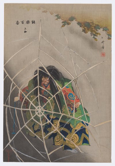 Tsuchigumo, from Prints of One Hundred Noh Plays by Tsukioka Kogyo