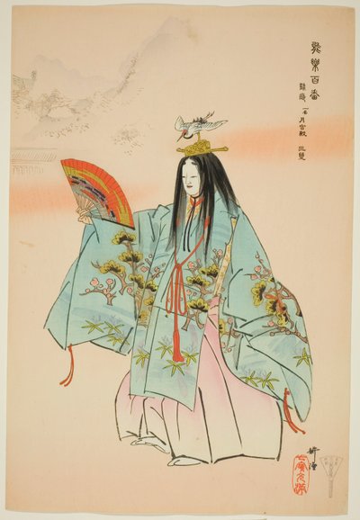 Tsuru-kame, from the series "One Hundred No Dramas" by Tsukioka Kogyo