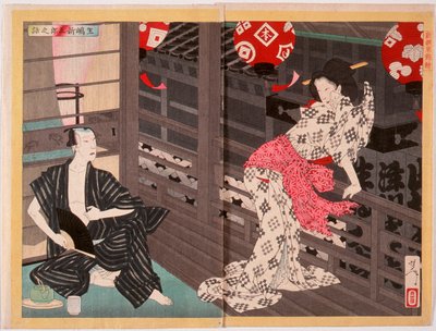 Lady Ejima and the Actor Ikushima Shingorō by Tsukioka Yoshitoshi