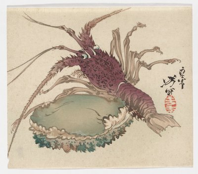 Lobster and Abalone by Tsukioka Yoshitoshi