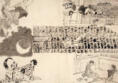 Preparatory Drawing for Illustrations of Melodramas and Parody by Tsukioka Yoshitoshi