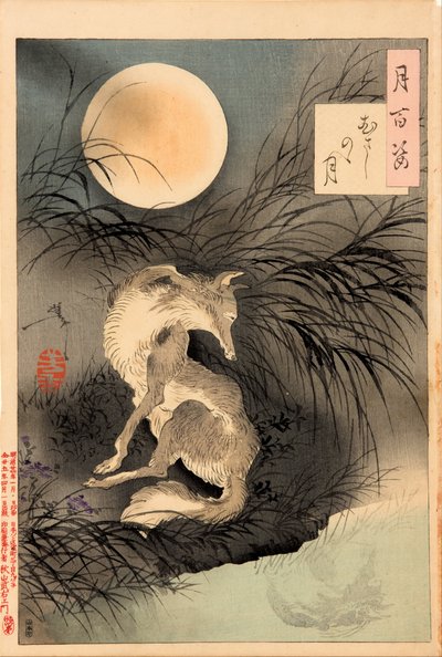 The Moon on Musashi Plain (Musashino no tsuki) - from the series One Hundred Aspects of the Moon by Tsukioka Yoshitoshi
