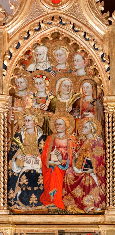 Saints women, from Virgin and child surrounded by angels and saints by Turino Vanni