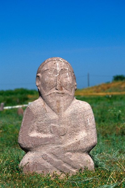 A burial stone of the Western Turkic Khanate, 6th-10th century by Turkic School