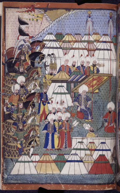 Lala Mustafa Pasha in camp after his Victory at Kars-Nusretname, from 