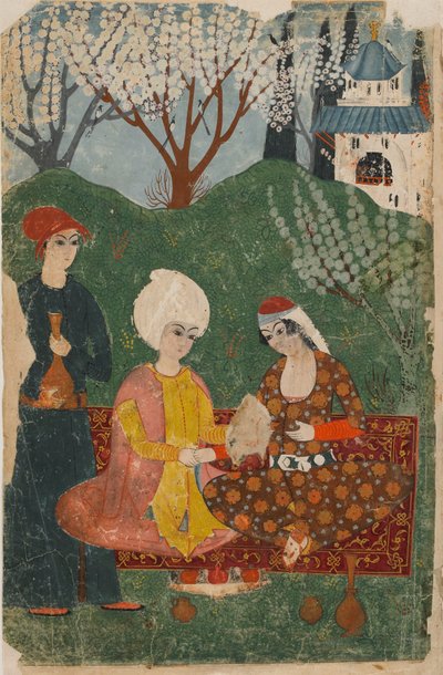 Prince and Princess Seated on a Carpet by Turkish School