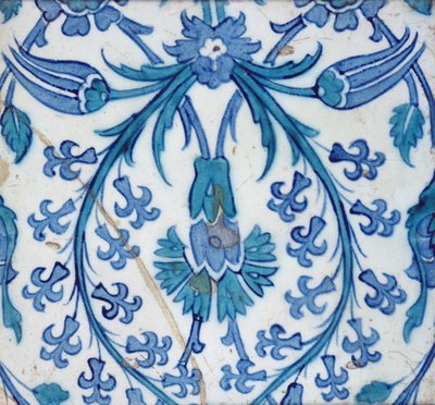 Isnik Tile with Floral Design by Turkish School