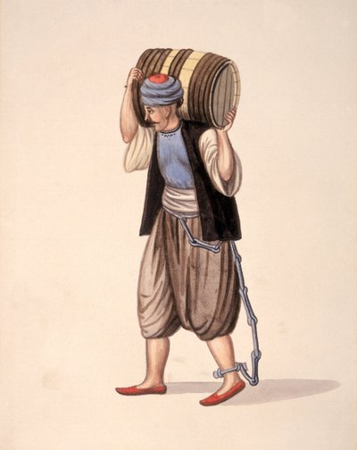 Prisoner in Chains, Ottoman period, third quarter of 18th century by Turkish School
