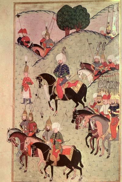Sultan Selim II (1524-74) Riding Between Kotahia and Belgrade to Rejoin the Imperial Army by Turkish School