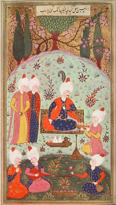 The Crown Prince Celebrating Victory with a Meal in the Garden by Turkish School