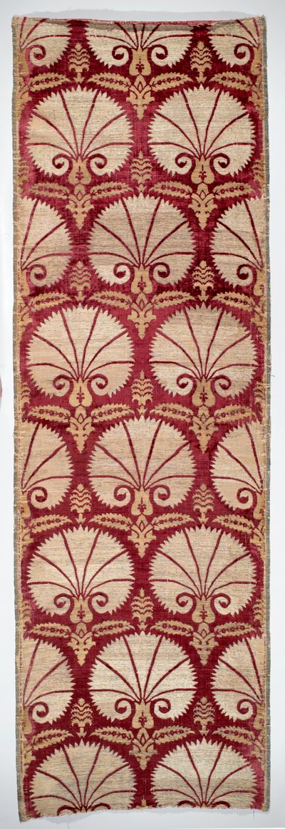 Textile panel with carnation pattern by Turkish School