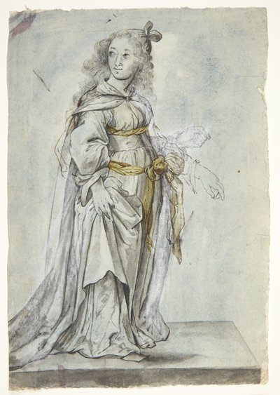 Allegorical Female Figure. Entire Right Side of Body