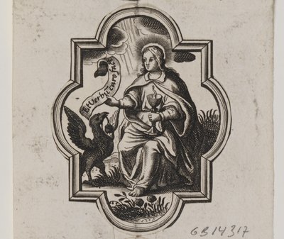 Emblem with the Evangelist John by Ubekendt
