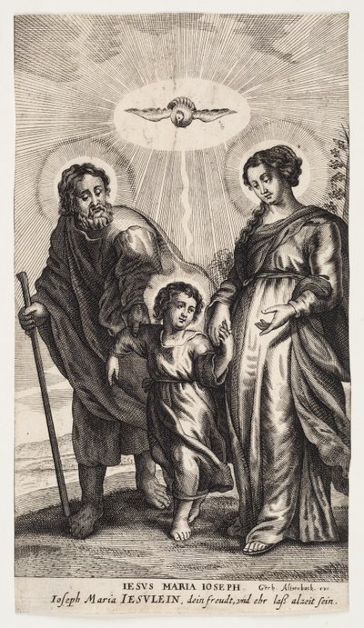 Jesus with Mary and Joseph by Ubekendt