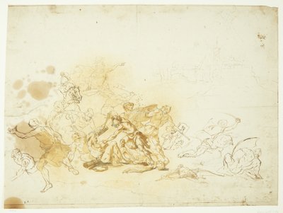 Battle Scene in Front of the Walls of Rome. Battle of the Milvian Bridge? by Ubekendt