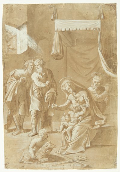 Mary with the Christ Child, John the Baptist, Elizabeth, Joseph, and Zechariah by Ubekendt