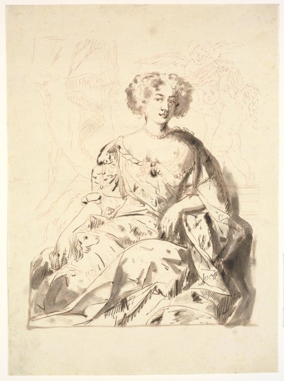 Portrait of a Lady, Seated, Half Figure by Ubekendt