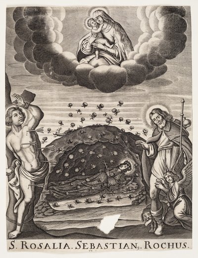 St Rosalia, St Sebastian and St Rocco by Ubekendt