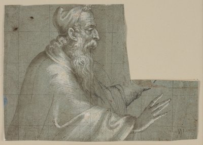 Old Man (a Doge?), Half-Figure, Profile to the Right with Outstretched Hands by Ubekendt Ubekendt