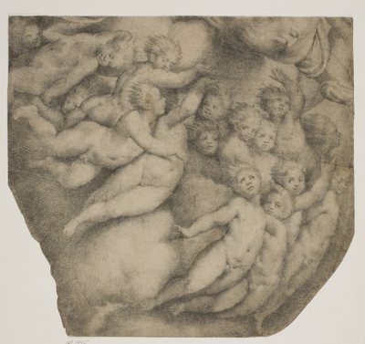 God the Father Borne by Angels in Clouds, After the Cupola at Cortemaggiore by Ubekendt Ubekendt