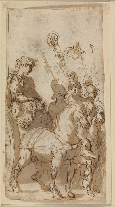Triumphal Entry of a Roman General by Ubekendt Ubekendt
