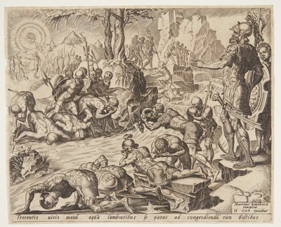 Gideon Watching the Way the Soldiers Drink by Ubekendt efter Maarten van Heemskerck