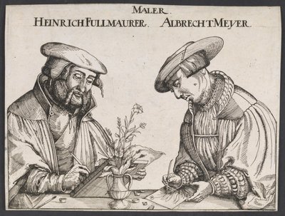 Portrait of Heinrich Füllmaurer and Albrecht Meyer by Ubekendt tysk 1500 tallet