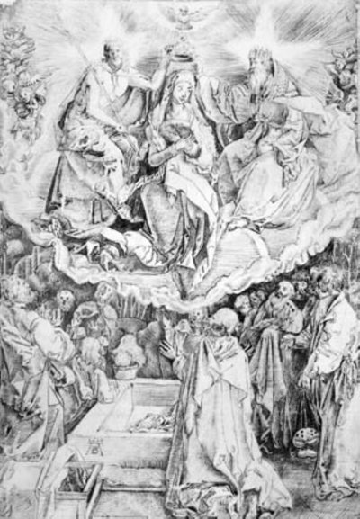 The Assumption and Coronation of the Virgin by Ubekendt tysk slutningen af 1600 tallet eller begyndelsen af 1700 tallet