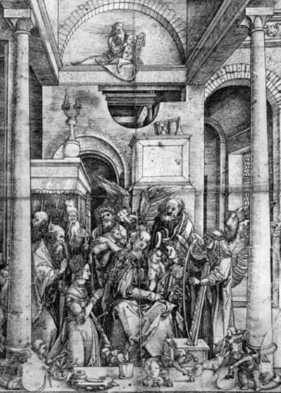 The Glorification of the Virgin by Ubekendt tysk slutningen af 1600 tallet eller begyndelsen af 1700 tallet