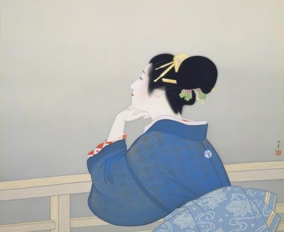 A Woman Waiting for the Moonrise by Uemura Shoen