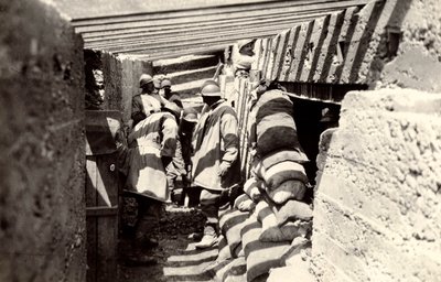 New Italian trenches, after the advance into Austrian territory on the outskirts of Selz, during World War I, 04-07/1916 by Ugo Ojetti