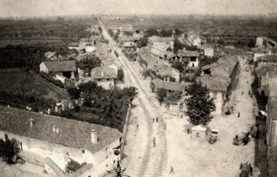 Panoramic shot of the city of Romans, taken from the bell tower of the church during WWI by Ugo Ojetti
