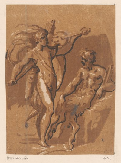 Contest Between Apollo and Marsyas by Ugo da Carpi (possibly)