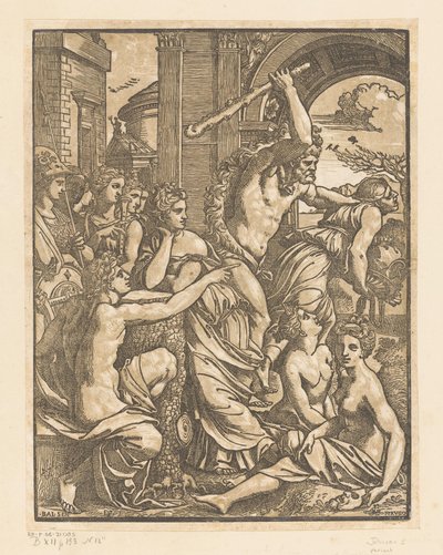 Greed Driven from the Temple of the Muses by Ugo da Carpi