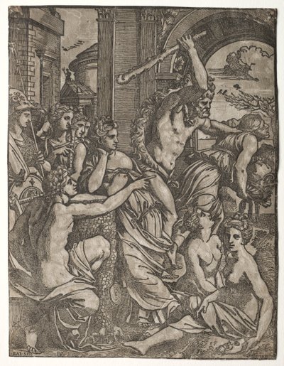 Hercules Driving Envy from the Temple of the Muses by Ugo da Carpi