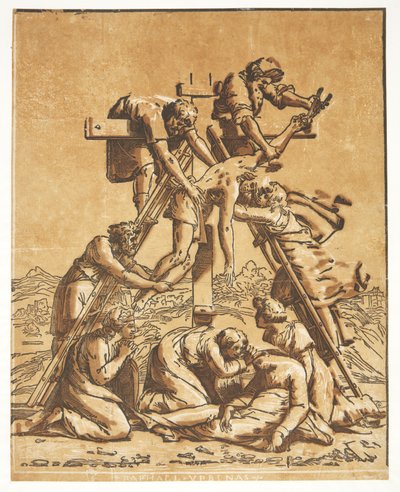 The Descent from the Cross by Ugo da Carpi
