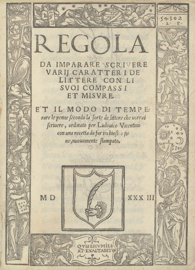 Rules for Learning to Write Various Letters with Their Compasses and Measures: and How to Sharpen the Pens... by Ugo da Carpi, Ludovico Arrighi