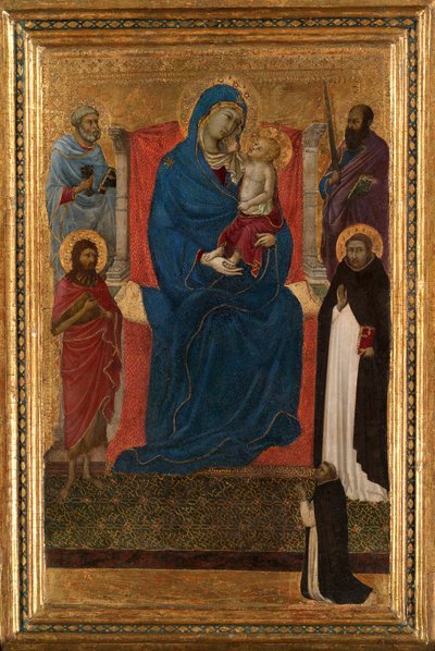 Virgin and Child Enthroned with Saints Peter, Paul, John the Baptist, and Dominic and a Dominican by Ugolino da Siena