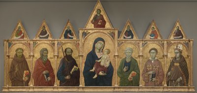 Virgin and Child with Saints Francis, Andrew, Paul, Peter, Stephen and Louis of Toulouse by Ugolino di Nerio