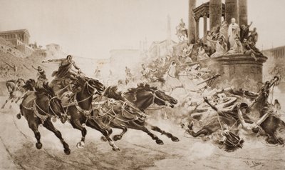 A Roman Chariot Race, illustration from 