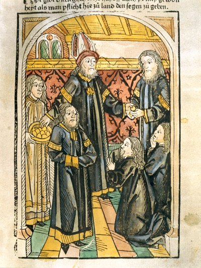 The Pope receives a delegation - Chronicle of the Council of Constance by Ulrich von Richental