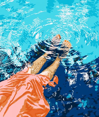 Summer Pool Relax by Uma Gokhale